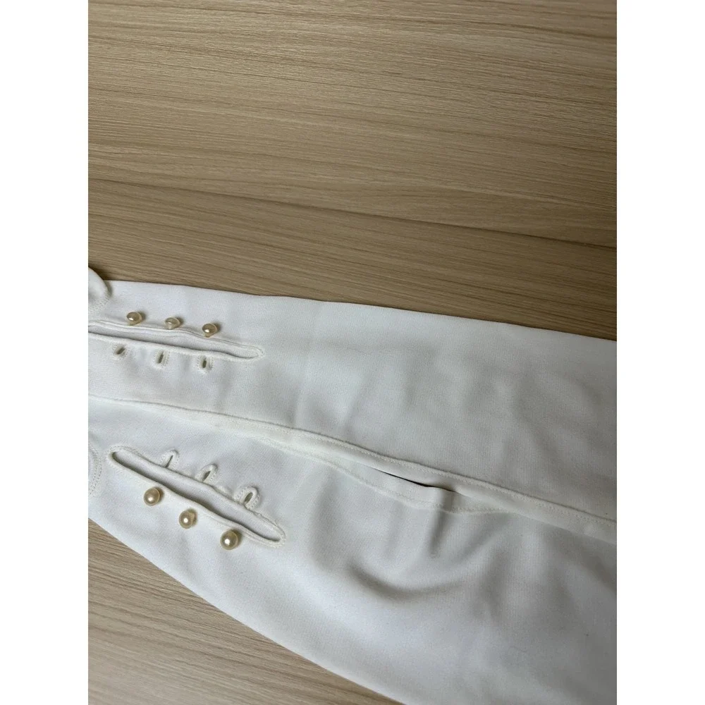 New Fownes Nylo Opera Gloves White Pearl Wrist Buttons 6.5